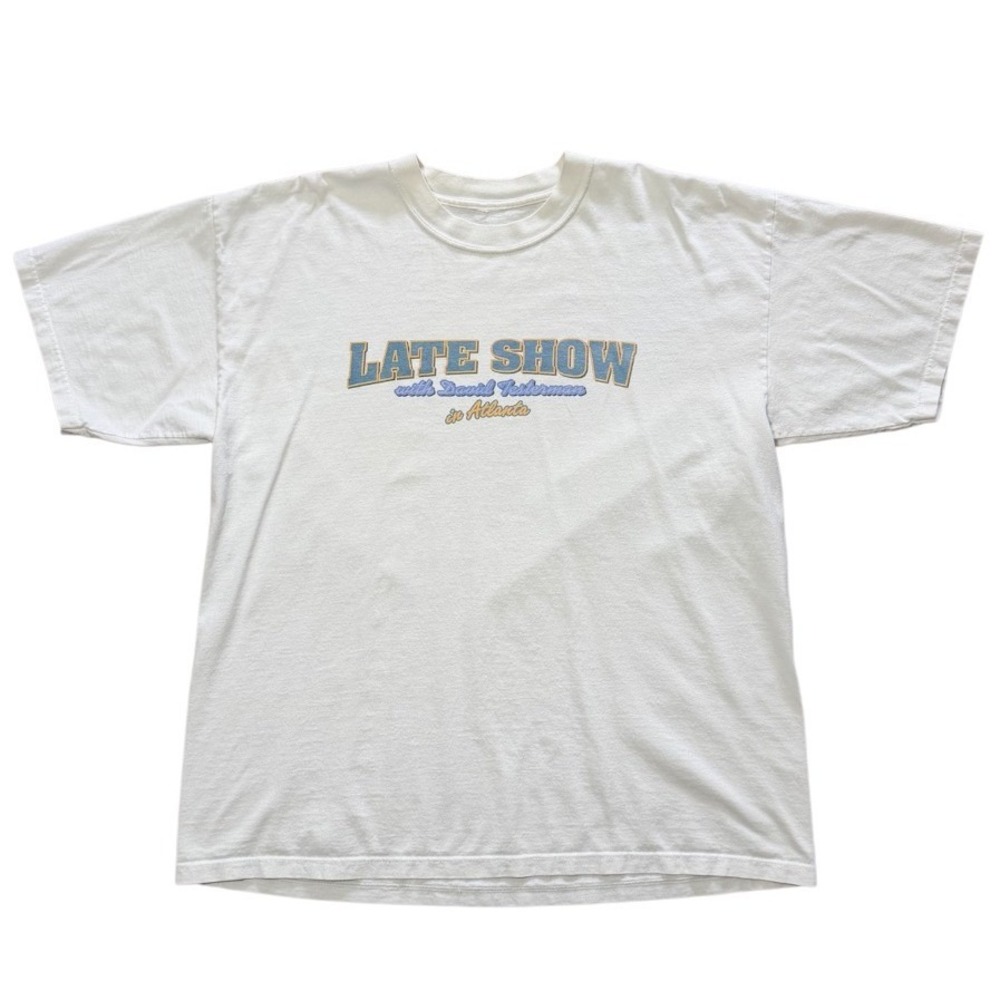 Vintage 90s Y2K Late Show David Testerman Atlanta TV Show Graphic Promo T-shirt